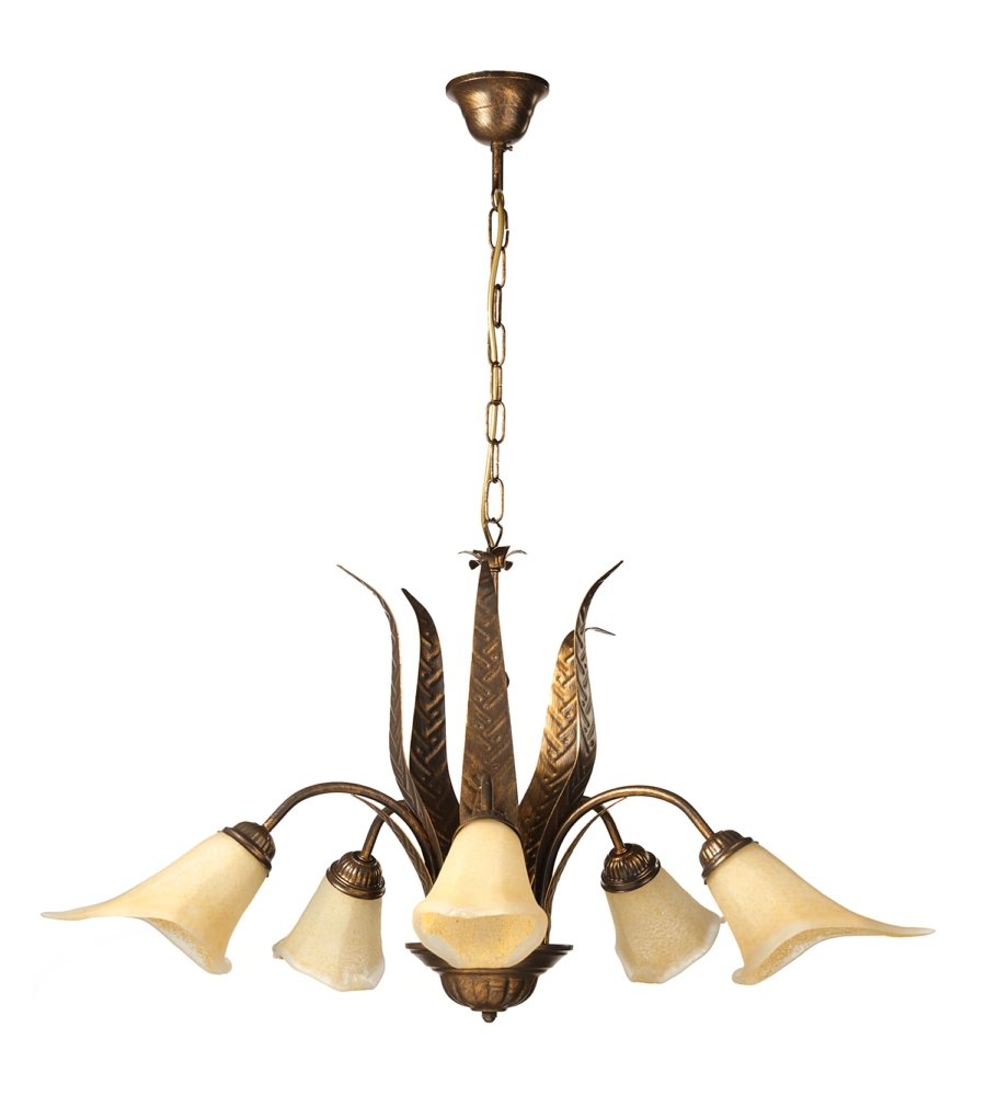 LAMPADARIO 5 LUCI ONLI "ALGA" BRONZO E14